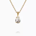 CAROLINE SVEDBOM-PETITE DROP NECKLACE GOLD-CRYSTAL-Επιχρυσωμένος ορείχαλκος 18Κ