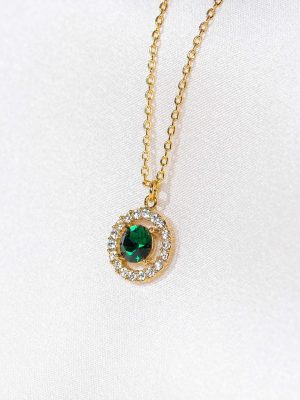 LILY AND ROSE-MISS MIRANDA NECKLACE – EMERALD (GOLD)-Επιχρυσωμένος ορείχαλκος