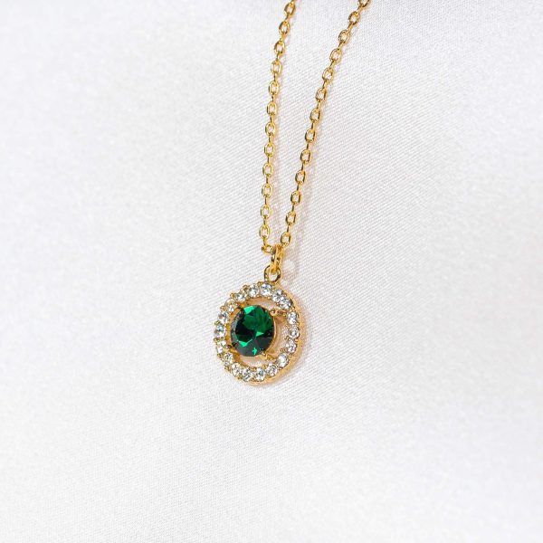 LILY AND ROSE-MISS MIRANDA NECKLACE – EMERALD (GOLD)-Επιχρυσωμένος ορείχαλκος