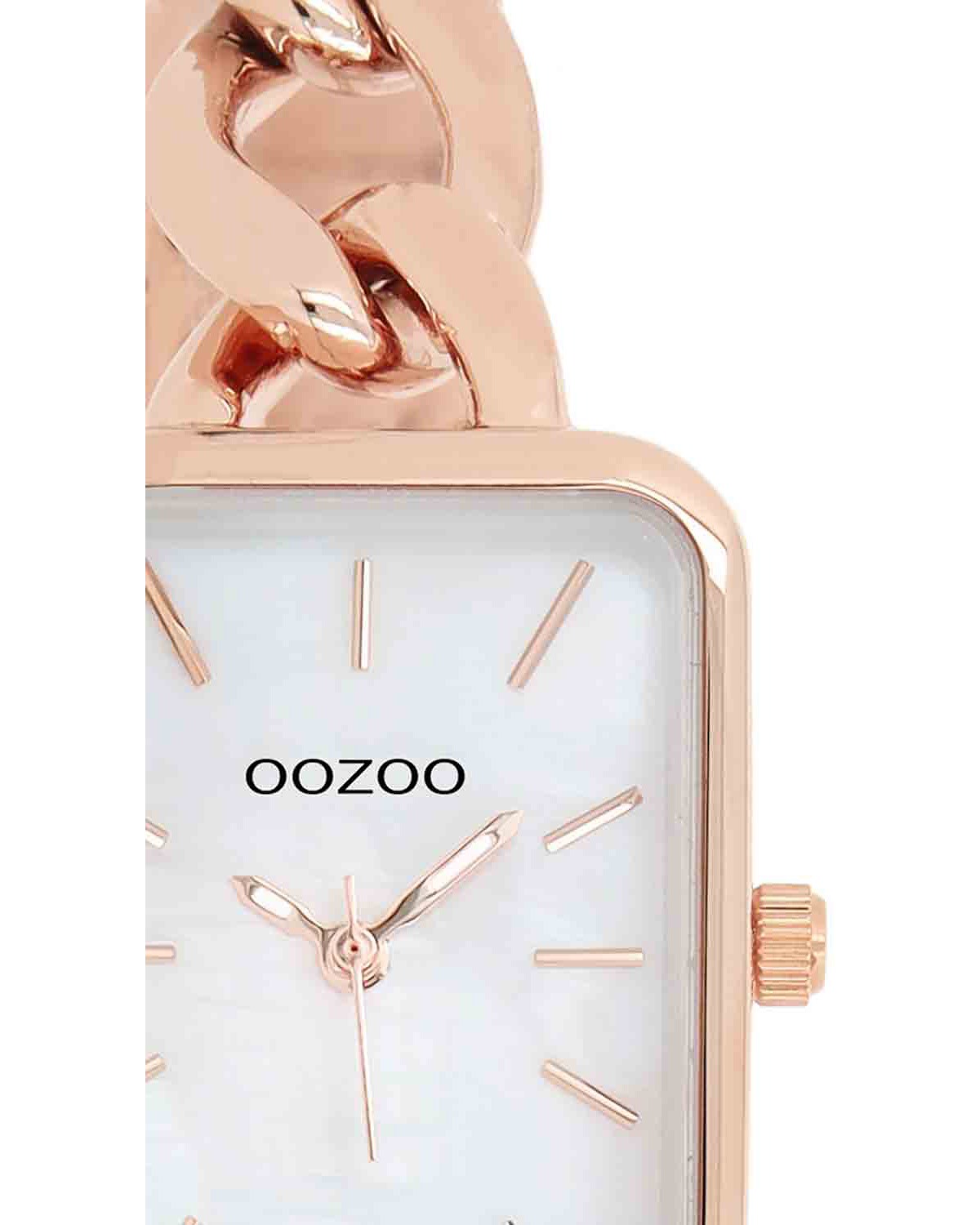 OOZOO-Timepieces Rose Gold Metallic Bracelet-Ατσάλι