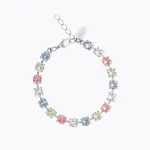 CAROLINE SVEDBOM-NICOLA BRACELET RHODIUM-FLORAL COMBO-Ορείχαλκος