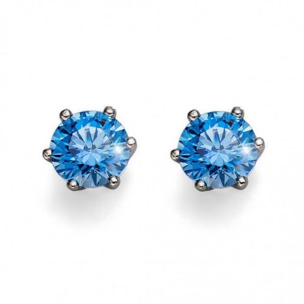 OLIVER WEBER- Σκουλαρίκια Post earring Brillianceedium-Ασήμι με μπλε κρύσταλλο