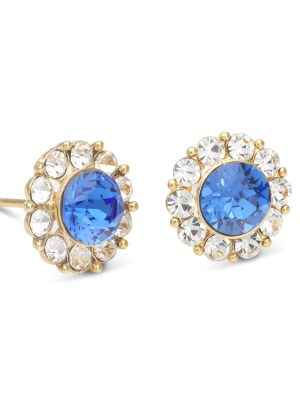 LILY AND ROSE-MISS SOFIA EARRINGS – SAPPHIRE (GOLD)-Oρείχαλκος
