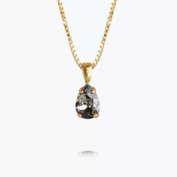CAROLINE SVEDBOM-Petite Drop Necklace / Black Diamond-Επιχρυσωμένος ορείχαλκος 18Κ