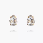 CAROLINE SVEDBOM-PETITE DROP STUD EARRING GOLD-CRYSTAL-Επιχρυσωμένος ορείχαλκος 18Κ