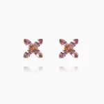 CAROLINE SVEDBOM-CRYSTAL STAR EARRINGS GOLD-LIGHT AMETHYST-Επιχρυσωμένος ορείχαλκος 18Κ