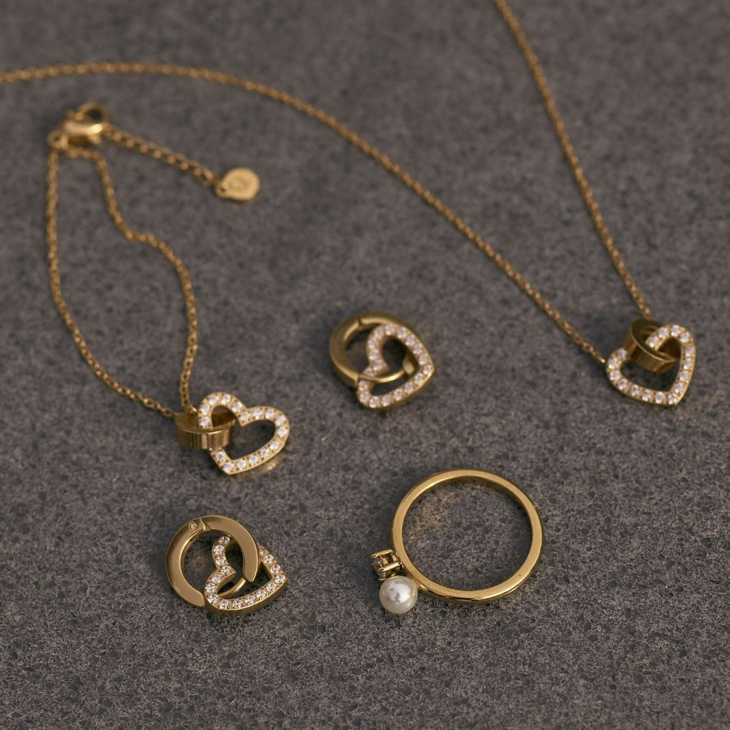 EDBLAD-Eternal Heart Necklace Gold-Xειρουργικό ατσάλι 14K