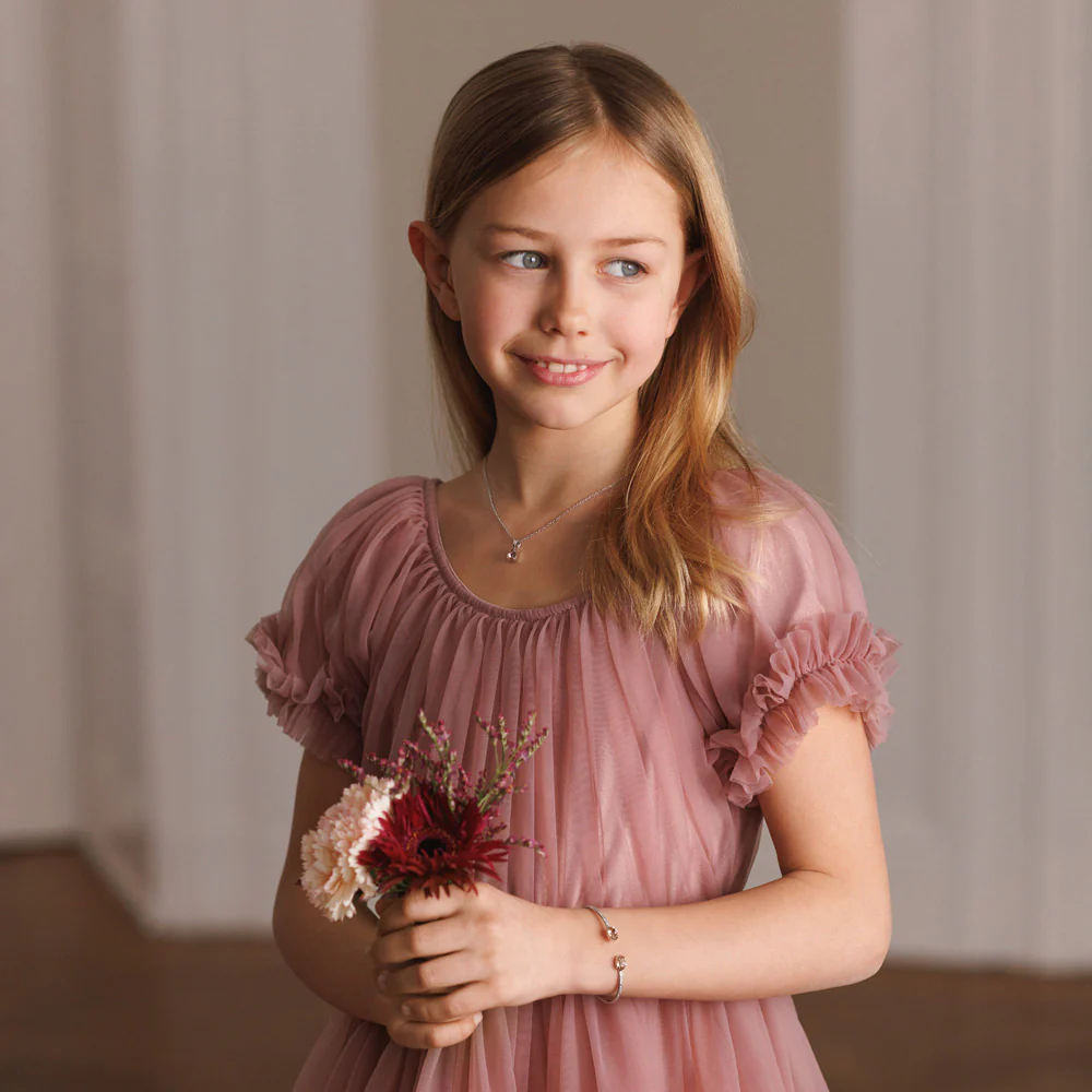 CAROLINE SVEDBOM-FLOWER GIRL NECKLACE RHODIUM-VINTAGE ROSE-Επιροδιωμένος ορείχαλκος