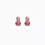 CAROLINE SVEDBOM-LEAH EARRINGS RHODIUM-ROSE COMBO-Eπιροδιωμένος ορείχαλκος