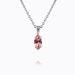 CAROLINE SVEDBOM-PETITE NAVETTE NECKLACE RHODIUM-LIGHT ROSE-Ορείχαλκος