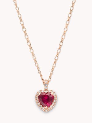 LILY AND ROSE-Delphine necklace – Pink ruby-Επιχρυσωμένος ορείχαλκος