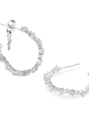 LILY AND ROSE-Capella hoops earrings – Crystal (Silver)-Ορείχαλκος