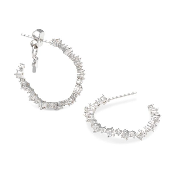 LILY AND ROSE-Capella hoops earrings – Crystal (Silver)-Ορείχαλκος