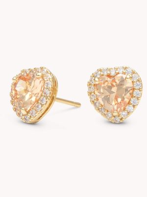 LILY AND ROSE-Delphine stud earrings – Light champagne-Ορείχαλκος