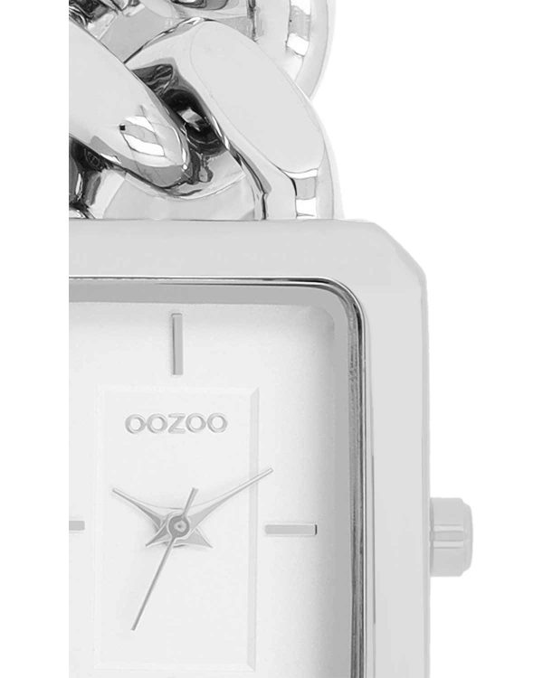 OOZOO-Timepieces Silver Metallic Bracelet-Ατσάλι
