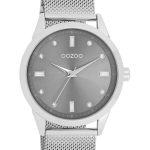 OOZOO-Timepieces Crystals Silver Metallic Bracelet-Ατσάλι