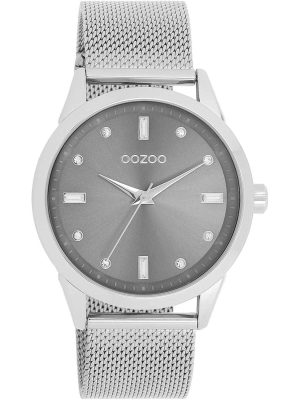 OOZOO-Timepieces Crystals Silver Metallic Bracelet-Ατσάλι