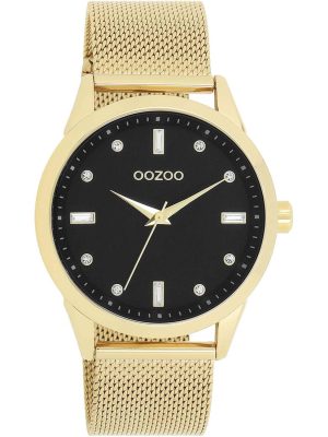 OOZOO-Timepieces Crystals Gold Metallic Bracelet-Ατσάλι