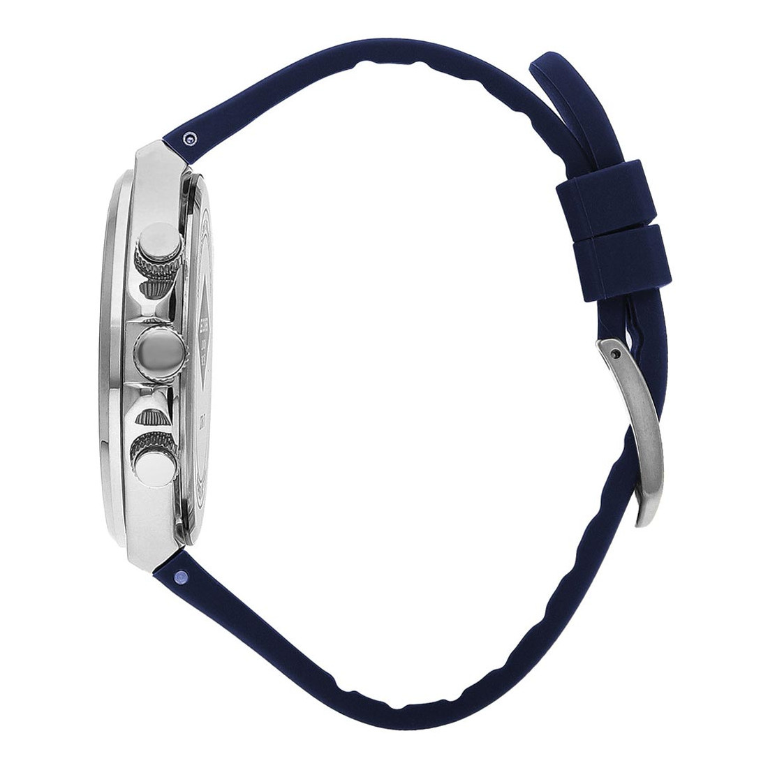 LEE COOPER-Multifunction Blue Silicone Strap-Ατσάλι