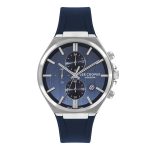 LEE COOPER-Multifunction Blue Silicone Strap-Ατσάλι