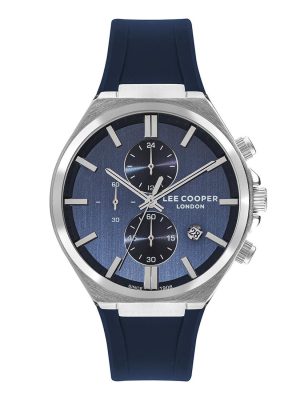 LEE COOPER-Multifunction Blue Silicone Strap-Ατσάλι
