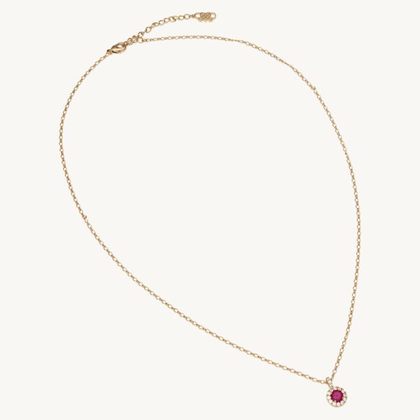 LILY AND ROSE-Laurie necklace – Pink ruby-Ορείχαλκος