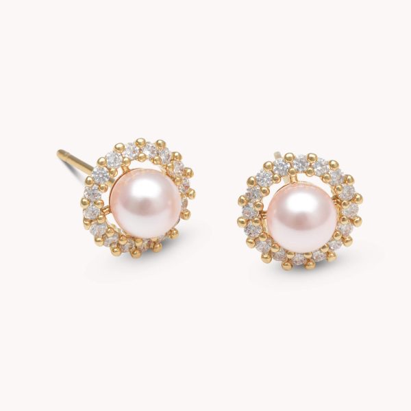 LILY AND ROSE-Colette pearl stud earrings – Rosaline-Ορείχαλκος