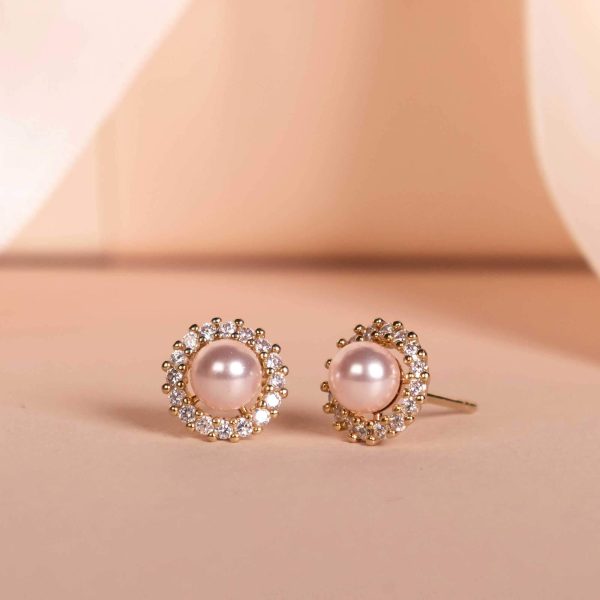 LILY AND ROSE-Colette pearl stud earrings – Rosaline-Ορείχαλκος