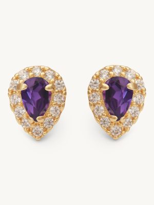 LILY AND ROSE-Bianca earrings – Amethyst-Ορείχαλκος