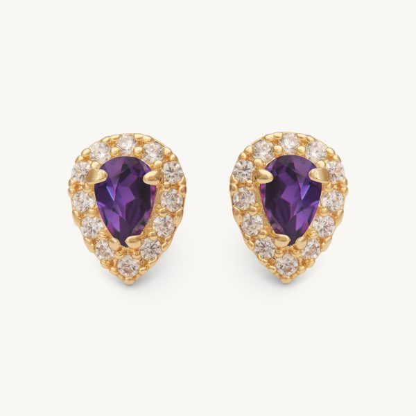 LILY AND ROSE-Bianca earrings – Amethyst-Ορείχαλκος