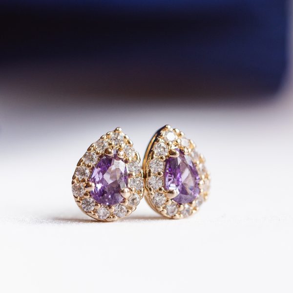 LILY AND ROSE-Bianca earrings – Amethyst-Ορείχαλκος