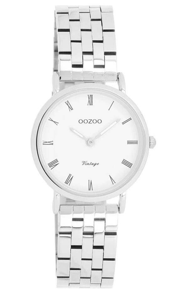 OOZOO-TIMEPIECES Vintage Silver Steel Bracelet-Ατσάλι