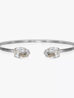 CAROLINE SVEDBOM-PETITE DROP BRACELET RHODIUM-CRYSTAL-Oρείχαλκος