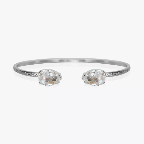 CAROLINE SVEDBOM-PETITE DROP BRACELET RHODIUM-CRYSTAL-Oρείχαλκος