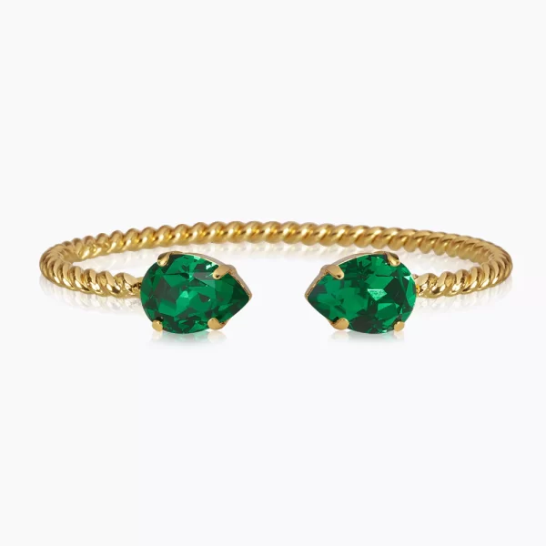 CAROLINE SVEDBOM-MINI DROP BRACELET GOLD-MAJESTIC GREEN-Επιχρυσωμένος Oρείχαλκος 14Κ