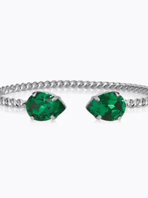 CAROLINE SVEDBOM-MINI DROP BRACELET RHODIUM-MAJESTIC GREEN-Oρείχαλκος