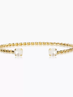 CAROLINE SVEDBOM-MINI TWISTED BRACELET GOLD-PEARL-Επιχρυσωμένος Oρείχαλκος 14Κ