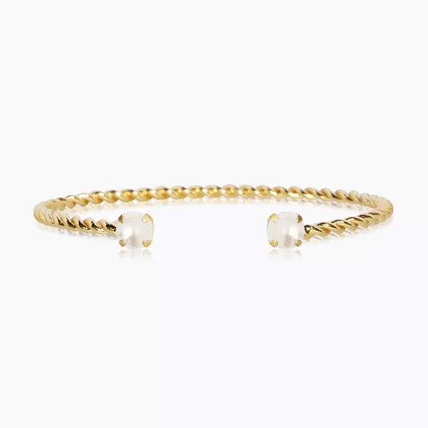 CAROLINE SVEDBOM-MINI TWISTED BRACELET GOLD-PEARL-Επιχρυσωμένος Oρείχαλκος 14Κ