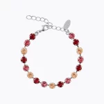 CAROLINE SVEDBOM-NICOLA BRACELET RHODIUM-SCARLET COMBO-Oρείχαλκος