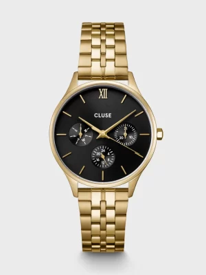 CLUSE-Minuit Multifunction Watch Steel, Black- Ατσάλι