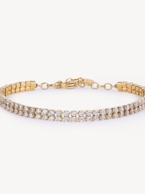 BROSWAY-Διπλό βραχιόλι DESIDERI-Χειρουργικό Ατσάλι επιχρυσωμένο