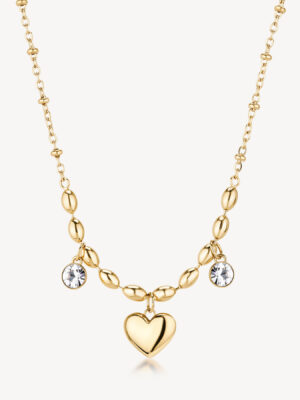 BROSWAY-Κολιέ CHAKRA LOVE-Χειρουργικό ατσάλι επιχρυσωμένο