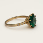 LILY AND ROSE-Elenora ring - Emerald- Επιχρυσωμένος ορείχαλκος 18 καρατίων