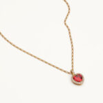 LILY AND ROSE-Rose necklace - Garnet- Επιχρυσωμένος ορείχαλκος 18 καρατίων