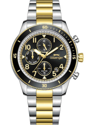 SLAZENGER-Ανδρικό ρολόι με χρυσές λεπτομέρειες - Ατσάλι