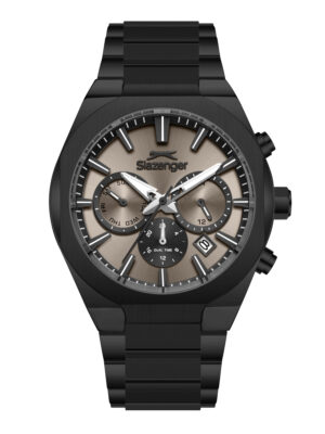 Ρολόι SLAZENGER Dual Time Black Silicone Strap